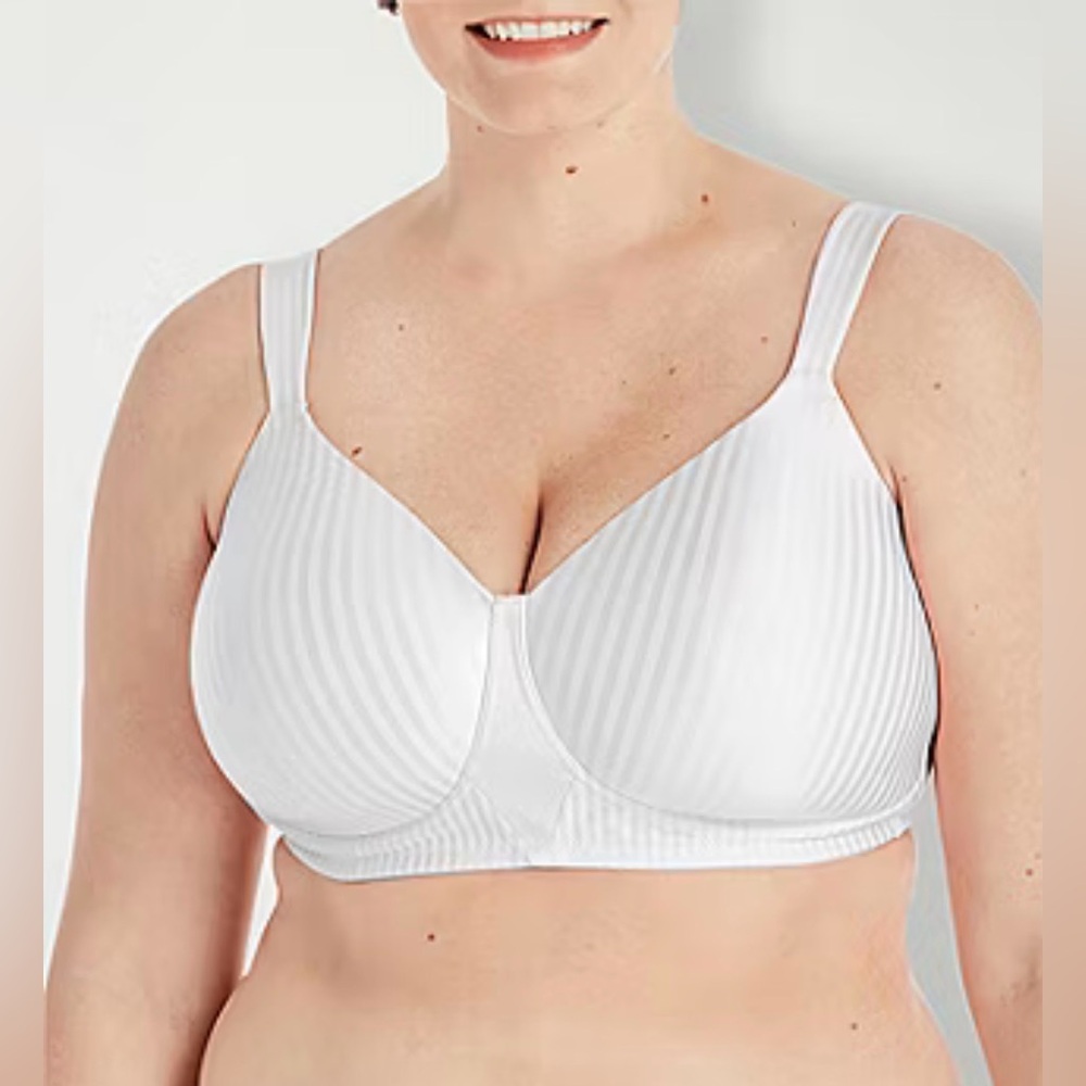 Playtex Secrets Perfectly Smooth Wire Free Bra 4707 *White Stripe*